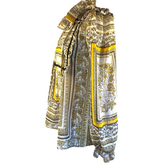 Lily White Shirt Womens Medium Yellow White Peasant Blouse - Picture 3 of 13